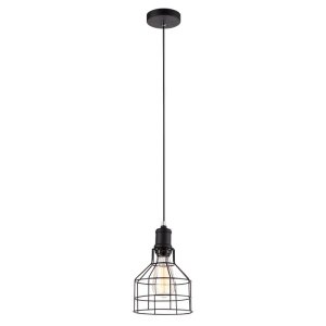 SYNTHIA lampa wisząca czarna z drucianym abażurem fi 16cm 1xE27 MDM2266-1