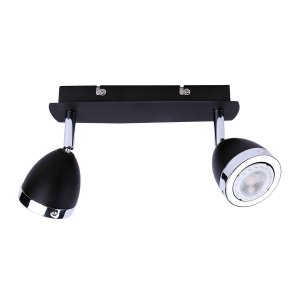 CALASA lampa ścienna sufitowa czarny / chrom 2xGU10 SPL-9372-2A BL
