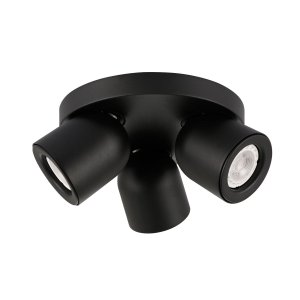 NUORA spoty sufitowe czarne 3xGU10 regulowane okrągła podsufitka SPL-2855-3C-BL