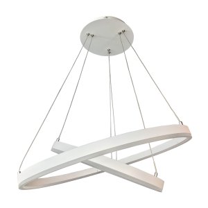 JOVITA lampa wisząca biała dwa ringi 40cm i 60cm LED 74W 3000K 5239-874RP-WH-3