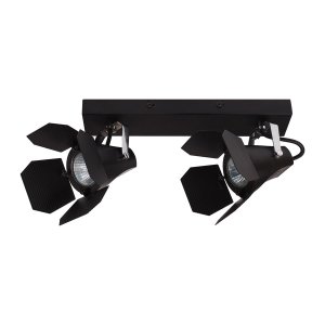 MILTON reflektor sceniczny czarny z klapkami 2xGU10 FH30922A