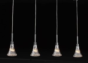 PATRIA lampa wisząca chrom 4xG9 klosze szklane MD1100308-4A