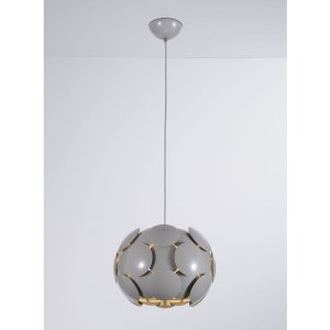 SANTINA GR lampa wisząca 31cm szara z prześwitami 1xE27 P0317-01S-U1GM