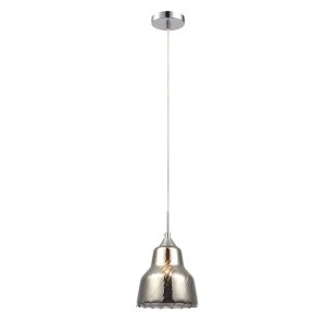 SLIZZA lampa wisząca chrom 1xE14 klosz szkło dymione MDM2387/1 SG