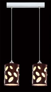 SPOTS lampa wisząca klosze brązowe z prześwitami 2xE14 wykończenie chrom MDM1824/2