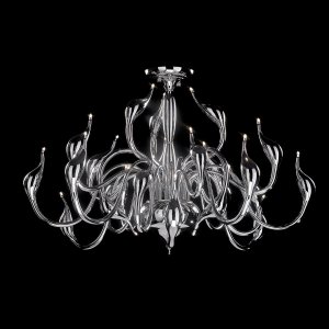 SWAN stylowa chromowana lampa sufitowa łabędzie 24xG4 MX8098-24A CH