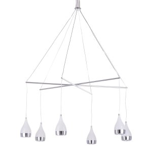TELESTO nowoczesna lampa wisząca biała z chromem LED 30W 3000K AD16024-6A CH
