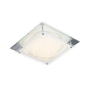 VERSO kinkiet lustrzany kwadratowy 26cm klosz szkło we wzory LED 12W C29583F-1T