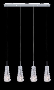 VIVIERA MDM1603/4 lampa wisząca chrom klosze szklane 4xG4