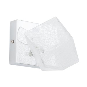 ZEN kinkiet chrom 1xG9 klosz szklany kostka lodu MB13026003-1A