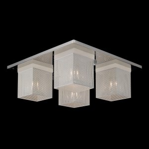 HELIOS plafon chrom abażurki białe perforowane 4xG9 MX102916-4A