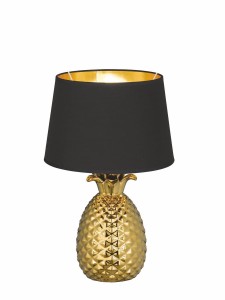 PINEAPPLE R50431079 lampa stołowa duża złoty ananas z czarnym abażurem 1xE27