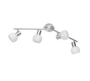 ANTIBES R80174007 listwa nikiel mat 2xE14 klosze szkło alabastrowe regulowane ramiona