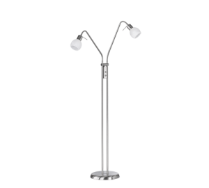 ANTIBES R40172007 lampa podłogowa nikiel mat 2xE14 klosze szkło alabastrowe