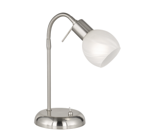 ANTIBES R50171007 lampa stołowa nikiel mat 1xE14 klosz szkło alabastrowe