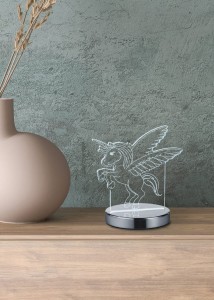 KARO R52491106 lampa stołowa podświetlany jednorożec LED 7W CCT grawerowany akryl