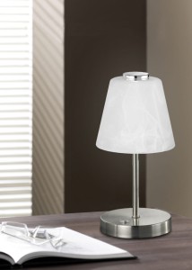 EMMY R52541907 lampa nocna nikiel mat klosz szkło alabastrowe LED 3W  