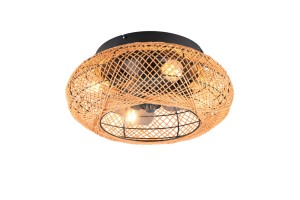 LILLESAND R67302126 lampa wentylator 4xE27 abażur z plecionego papieru sterowanie pilotem