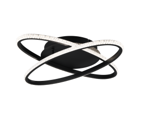 LANE R67802132 skrętna lampa sufitowa LED 27W czarna akrylowy klosz imitujący kryształ