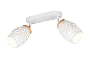 BIDAR R81572031 listwa 2xE14 abażur metalowy biały z wyciętym wzorem