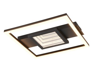 WHEELER R64801932 czarny kwadratowy plafon LED 16W z lustrem