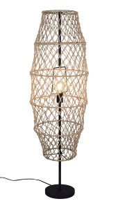 HIVE R41681036 lampa stojąca ze sznurka konopnego 1xE27 z wyłącznikiem nożnym