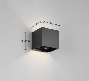 GENIE R24169632 bateryjny kinkiet zewnętrzny czarny LED 2x1W ładowanie USB-C