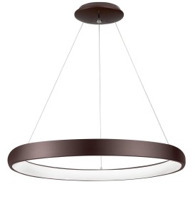 TOLU LE41495 Nowoczesna lampa wisząca o okrągłym kształcie brązowa zintegrowane LED 80W