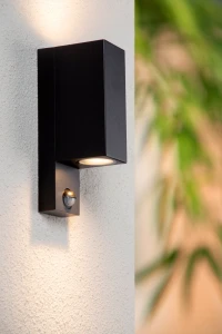 ZARO 69802/02/30 kinkiet elewacyjny prostokąt 2xGU10 czarny z czujnikiem ruchu
