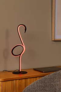 FLAMINGO 05545/06/99 czarna lampa stołowa LED RGBW 5,5W z pilotem w kształcie flaminga 
