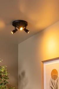KIANTI lampa sufitowa spoty regulowane czarne 3xGU10 LUCIDE 53901/13/30