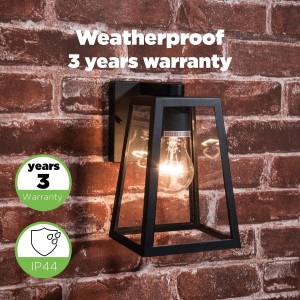 FIA 5290903012 kinkiet zewnętrzny czarny 1xE27 IP44