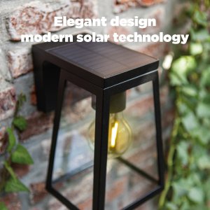 FIA 6990901012 kinkiet zewnętrzny czarny solar LED 2W E27 IP44 z czujnikiem zmierzchu