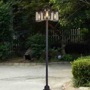 KELSEY 7273606012 latarnia ogrodowa retro klosze szklane 3xE27 IP44 czarna