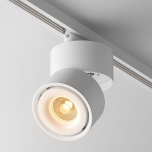 UNITY Yin TR084-1-15W3K-D-W-DE biała tuba łamana LED 15W CCT 24 st do szyny 1-fazowej przełącznik barwy światła na obudowie