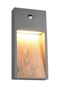 SALMON 246969135 kinkiet zewnętrzny antracyt z imitacją drewna i czujnikiem ruchu LED 11W IP44 