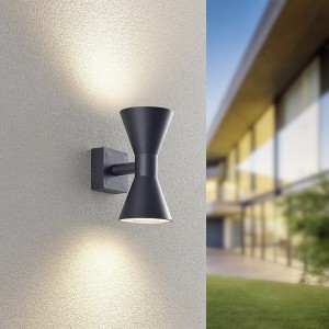 ARDAS 212560232 lampa elewacyjna stożki góra/dół 2xGU10 IP44 czarny mat