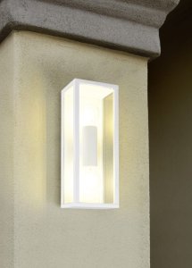 GARONNE 201860231 kinkiet zewnętrzny podwójny biały klosz szklany 2xE27 IP44