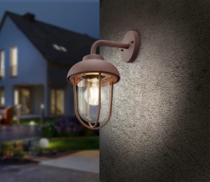 DUERO 202760124 kinkiet zewnętrzny industrialny rdzawy 1xE27 IP44