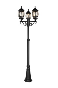 ELVO 406960332 klasyczna lampa zewnętrzna 220cm czarny mat 3xE27 IP23