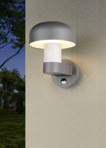 FRASER  262569178 kinkiet zewnętrzny z czujnikiem ruchu imitacja betonu / szary kształt grzyba 1xE27 IP54