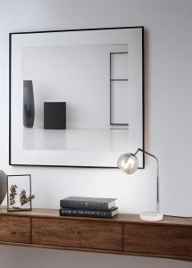 PAXTON 516900106 lampa stołowa chromowana  z kloszem ze szkła dichroicznego  1xE14