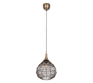 SORAYA 365440104 lampa wisząca patynowa  klosz fi 42cm z nawijanego drutu 1xE27