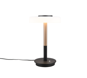 CELESTE 554910165 lampa stołowa z białego szkła LED 10W DIM wykończenie czarne i kawowe