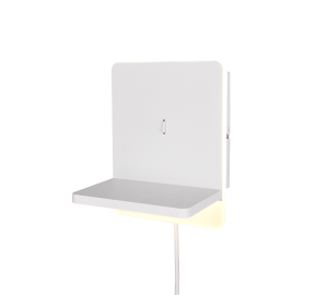FAIRFIELD 248670131 biała lampa ścienna z półką na telefon i ładowarką indukcyjną USB / USB-C LED 9W DIM 3000K