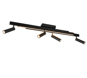 ZENO 648310532 rozsuwana lampa LED 4x5,5W + 12W 2700-6500K czarna sterowanie pilotem