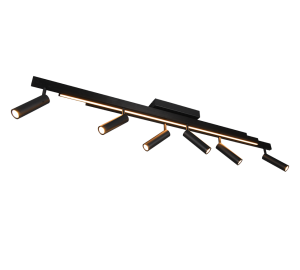 ZENO 648310732 rozsuwana lampa LED 6x5,5W + 18W 2700-6500K czarna sterowanie pilotem