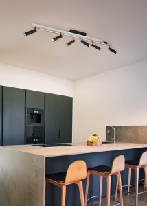 ZENO 648310705 rozsuwana lampa LED 6x5,5W + 18W 2700-6500K czarna/aluminium szczotkowane sterowanie pilotem 