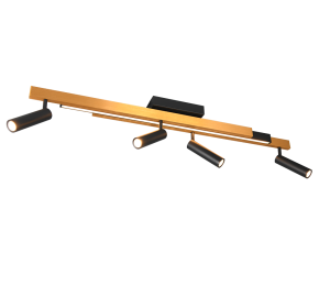 ZENO 648310580 rozsuwana lampa LED 4x5,5W + 12W 2700-6500K czarno-złota sterowanie pilotem