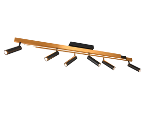 ZENO 648310780 rozsuwana lampa LED 6x5,5W + 18W 2700-6500K czarno-złota sterowanie pilotem